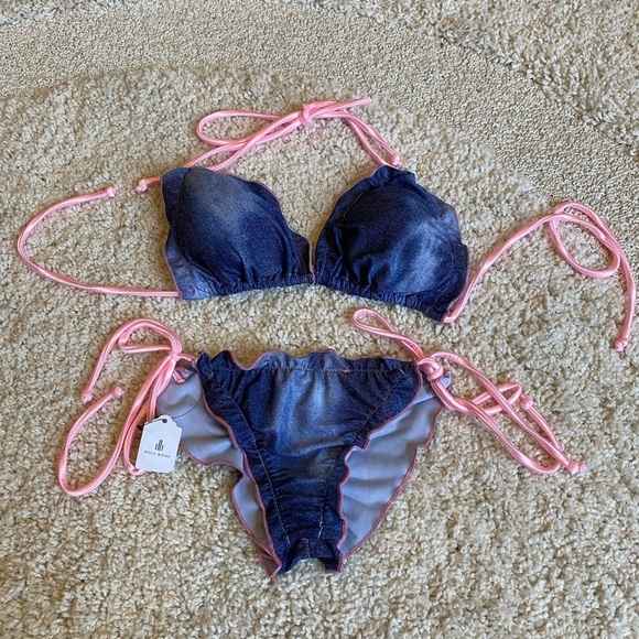 Blue and pink Cheeky Tie Bikini Size Small or XS NWT - Picture 4 of 8